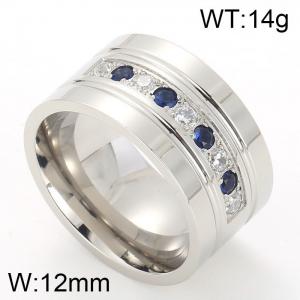 Stainless Steel Stone&Crystal Ring - KR23741-D