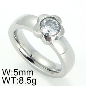 Stainless Steel Stone&Crystal Ring - KR23977-K
