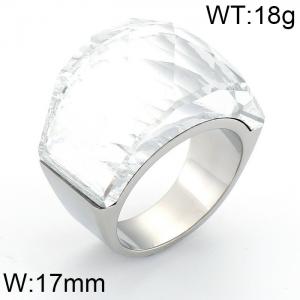 Stainless Steel Stone&Crystal Ring - KR25836-K