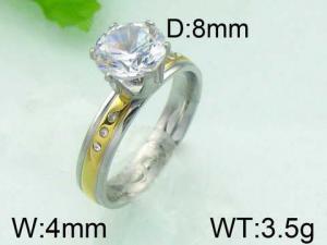 Stainless Steel Stone&Crystal Ring - KR26767-WM
