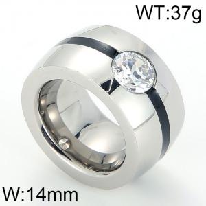 Stainless Steel Stone&Crystal Ring - KR27139-K