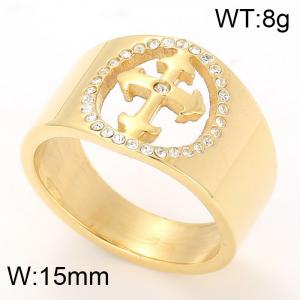 Stainless Steel Gold-plating Ring - KR29935-K