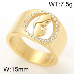 Stainless Steel Gold-plating Ring - KR29937-K