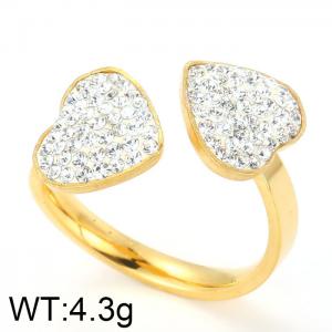 Stainless Steel Stone&Crystal Ring - KR29939-K