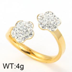 Stainless Steel Stone&Crystal Ring - KR29941-K