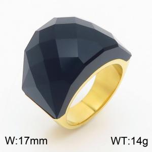 Stainless Steel Stone&Crystal Ring - KR30190-K