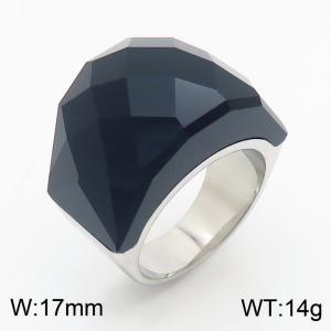 Stainless Steel Stone&Crystal Ring - KR30191-K