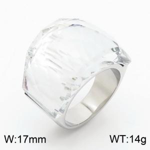 Stainless Steel Stone&Crystal Ring - KR30738-K