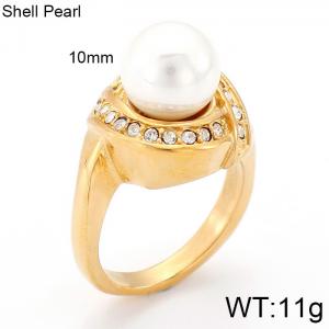 SS Shell Pearl Rings - KR31367-K