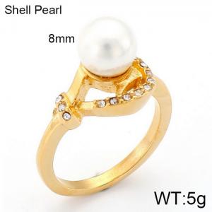SS Shell Pearl Rings - KR31966-K