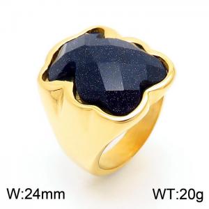 Stainless Steel Stone&Crystal Ring - KR32185-K