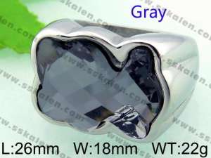 Stainless Steel Stone&Crystal Ring - KR32187-K