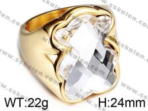 Stainless Steel Stone&Crystal Ring - KR32435-K