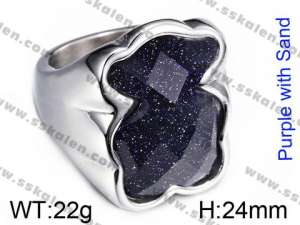 Stainless Steel Stone&Crystal Ring - KR32441-K