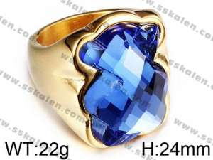 Stainless Steel Stone&Crystal Ring - KR32938-K