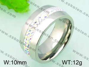  Stainless Steel Stone&Crystal Ring - KR33002-K