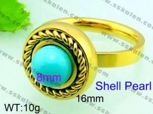 SS Shell Pearl Rings - KR33095-Z