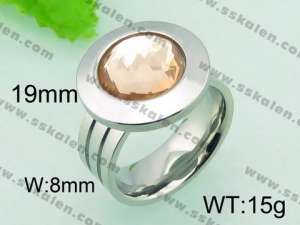 Stainless Steel Stone&Crystal Ring - KR33106-Z
