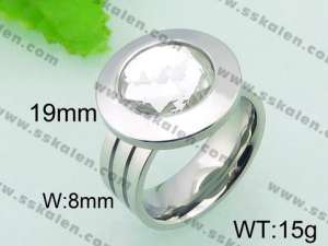 Stainless Steel Stone&Crystal Ring - KR33108-Z