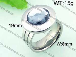 Stainless Steel Stone&Crystal Ring - KR33109-Z