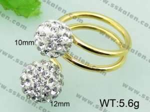 Stainless Steel Stone&Crystal Ring - KR33131-Z