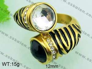 Stainless Steel Stone&Crystal Ring - KR33184-Z