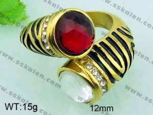 Stainless Steel Stone&Crystal Ring - KR33186-Z