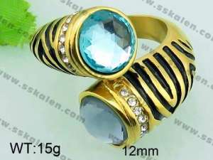 Stainless Steel Stone&Crystal Ring - KR33189-Z