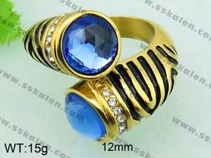 Stainless Steel Stone&Crystal Ring - KR33192-Z