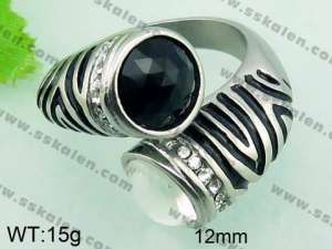 Stainless Steel Stone&Crystal Ring - KR33194-Z