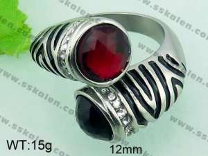 Stainless Steel Stone&Crystal Ring - KR33196-Z