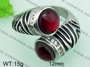 Stainless Steel Stone&Crystal Ring - KR33197-Z