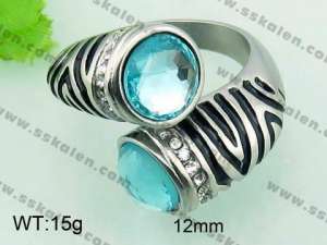 Stainless Steel Stone&Crystal Ring - KR33202-Z