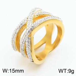 Stainless Steel Gold-plating Ring - KR33260-K