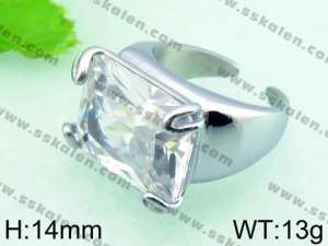 Stainless Steel Stone&Crystal Ring - KR33328-L