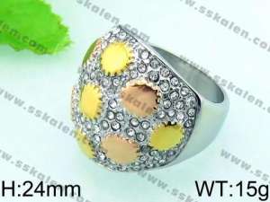 Stainless Steel Stone&Crystal Ring - KR33330-L