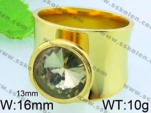 Stainless Steel Stone&Crystal Ring - KR33466-Z