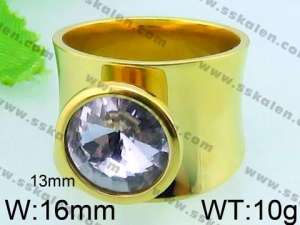 Stainless Steel Stone&Crystal Ring - KR33469-Z