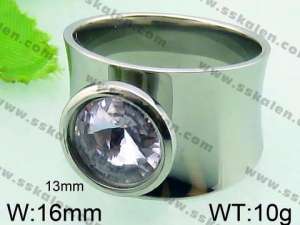 Stainless Steel Stone&Crystal Ring - KR33473-Z