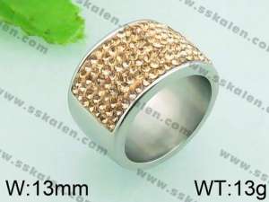 Stainless Steel Stone&Crystal Ring - KR33819-L