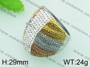 Stainless Steel Stone&Crystal Ring - KR33821-L