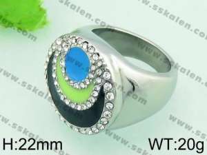 Stainless Steel Stone&Crystal Ring - KR33822-L