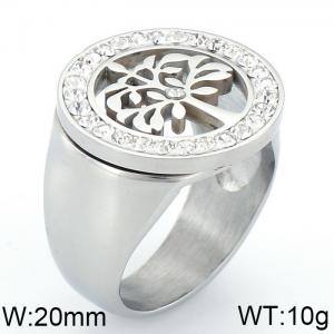 Stainless Steel Stone&Crystal Ring - KR34142-K