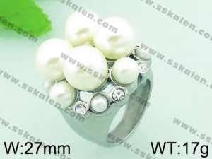 Stainless Steel Stone&Crystal Ring - KR34176-L