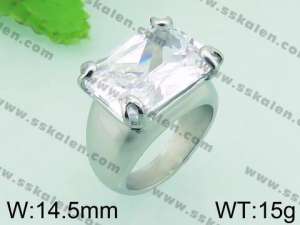 Stainless Steel Stone&Crystal Ring - KR34483-L