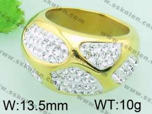 Stainless Steel Stone&Crystal Ring - KR34736-L