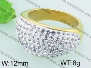 Stainless Steel Stone&Crystal Ring - KR34740-L