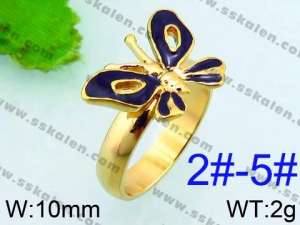 Stainless Steel Gold-plating Ring - KR34951-L
