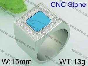 Stainless Steel Stone&Crystal Ring - KR35177-K