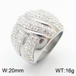 Stainless Steel Stone&Crystal Ring - KR35480-AD